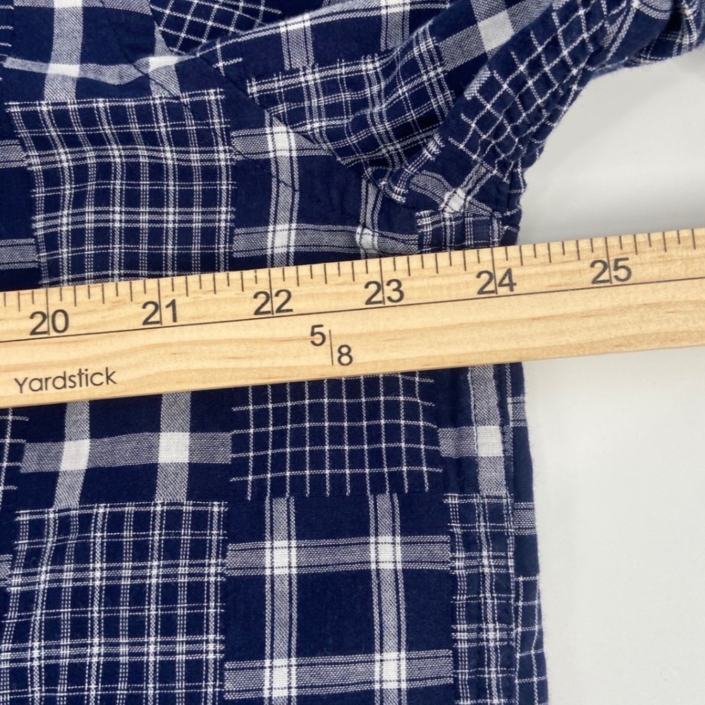 Club Room Mens Size XL Blue/ White Plaid Patchwork Long Sleeve Button Down Shirt - Picture 9 of 12
